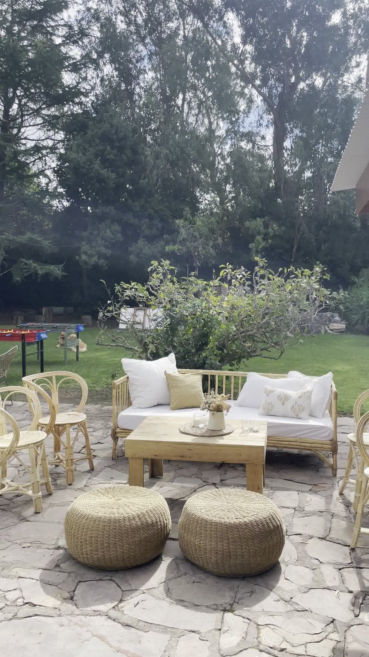 Lounge de ratán en el parque